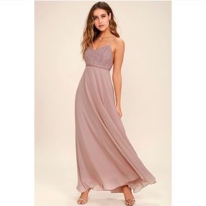 Lulu’s Mauve Lace Prom Dress